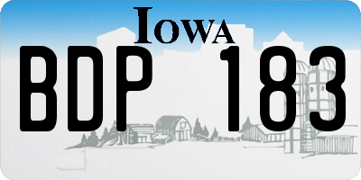 IA license plate BDP183