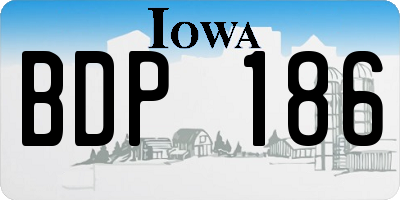 IA license plate BDP186