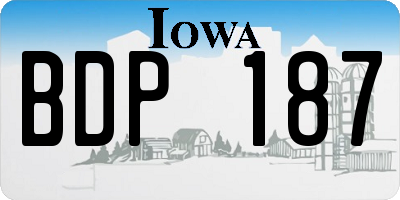 IA license plate BDP187