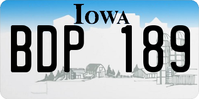 IA license plate BDP189