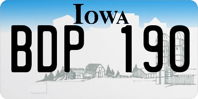 IA license plate BDP190
