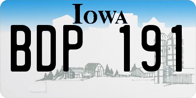 IA license plate BDP191