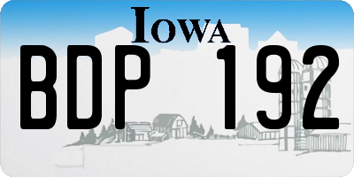 IA license plate BDP192