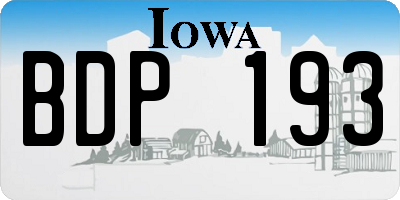 IA license plate BDP193