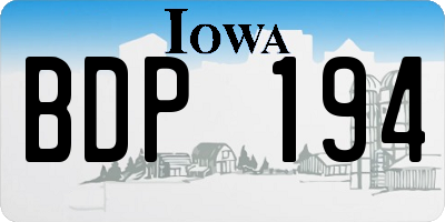 IA license plate BDP194