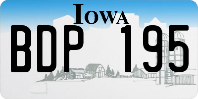 IA license plate BDP195