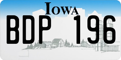 IA license plate BDP196
