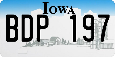IA license plate BDP197