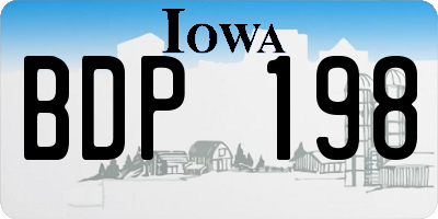 IA license plate BDP198
