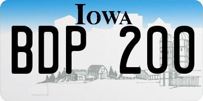 IA license plate BDP200