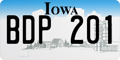 IA license plate BDP201