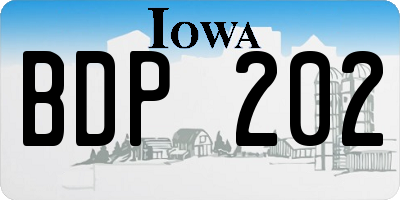 IA license plate BDP202