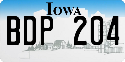 IA license plate BDP204