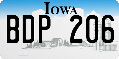 IA license plate BDP206