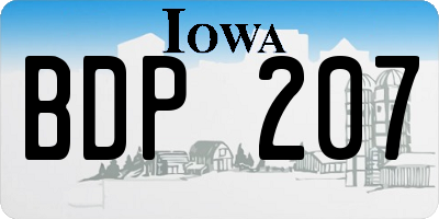 IA license plate BDP207