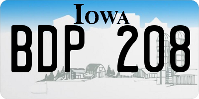 IA license plate BDP208