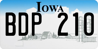 IA license plate BDP210