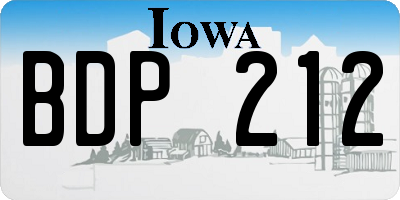 IA license plate BDP212