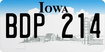 IA license plate BDP214