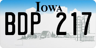 IA license plate BDP217