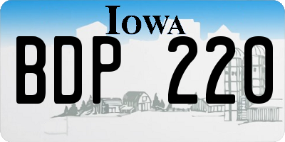 IA license plate BDP220