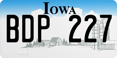 IA license plate BDP227