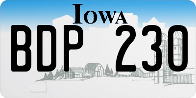 IA license plate BDP230