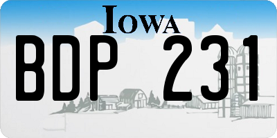 IA license plate BDP231