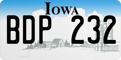 IA license plate BDP232