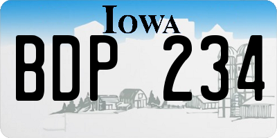 IA license plate BDP234