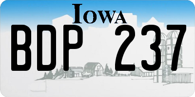 IA license plate BDP237