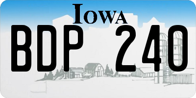 IA license plate BDP240