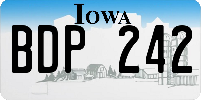 IA license plate BDP242