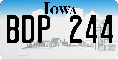 IA license plate BDP244