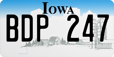 IA license plate BDP247