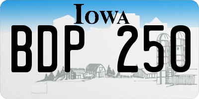 IA license plate BDP250