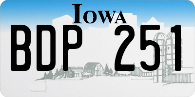 IA license plate BDP251