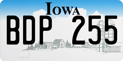 IA license plate BDP255