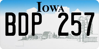 IA license plate BDP257