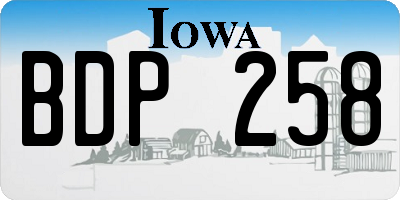 IA license plate BDP258