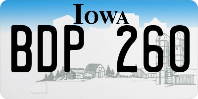IA license plate BDP260