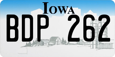 IA license plate BDP262