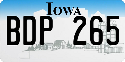 IA license plate BDP265