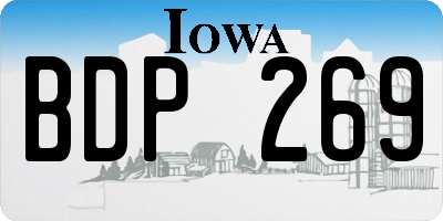 IA license plate BDP269