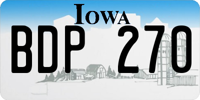 IA license plate BDP270