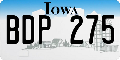 IA license plate BDP275