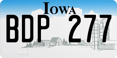 IA license plate BDP277