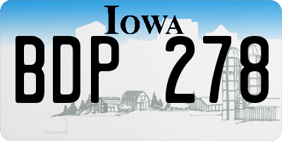 IA license plate BDP278
