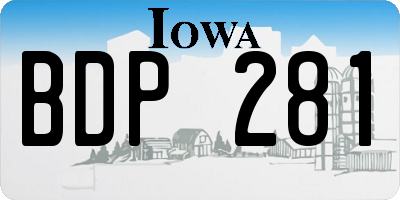 IA license plate BDP281