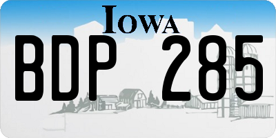 IA license plate BDP285